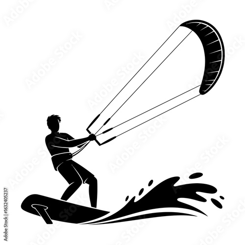 kite surfing vector
