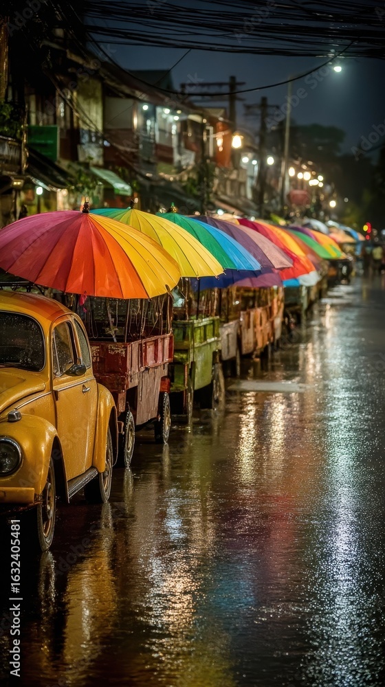 Obraz premium Rainy Night Market