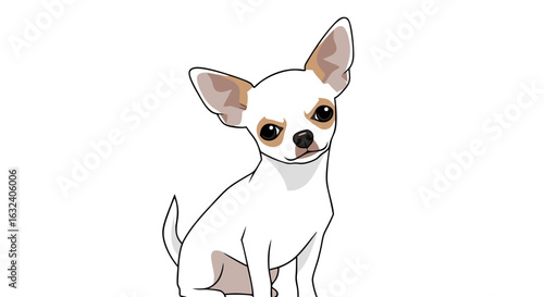 Adorable Chihuahua Pet Portrait with Expressive Eyes and Alert Ears on White Backgrounds