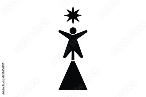 placing tree topper vector icon
