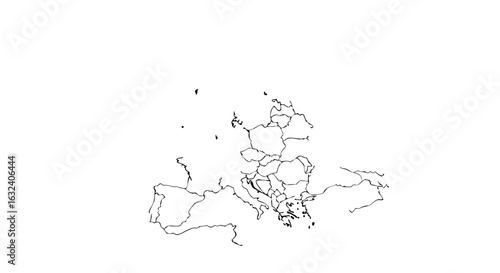 Detailed illustration showcasing the geographic boundaries of the european continent for educational or informative purposes