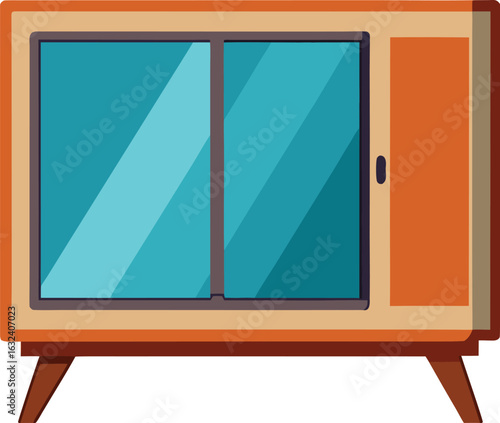 Vintage Mid-Century Modern Sideboard Illustration