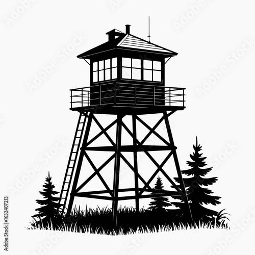 lighthouse silhouette vector