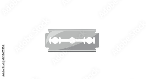 A Flat, Modern Illustration of a Razor Blade Isolated Against a Clean White Background