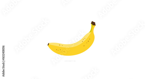 Vibrant yellow banana illustration against a plain white backdrop evoking a sense of tropical freshness with an appetizing appeal