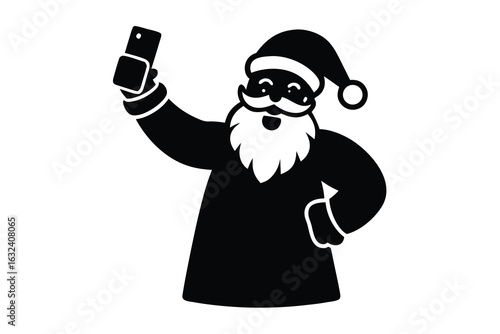 santa selfie vector icon