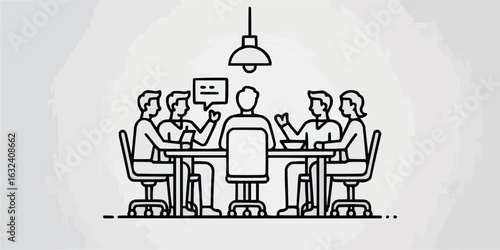 Modern thin line icon set representing a group of people or team members in a professional context