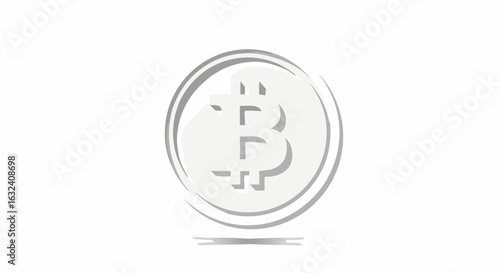 Monochrome Bitcoin Token Illustration Depicting Digital Currency and Blockchain Technology in Modern Design 51 characters