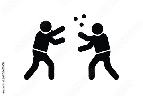 snowball fight vector icon