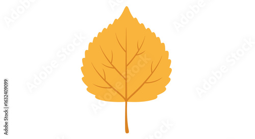 Stylized autumn leaf illustration with vibrant gold hues and prominent vein details, showcasing seasonal change and natural beauty