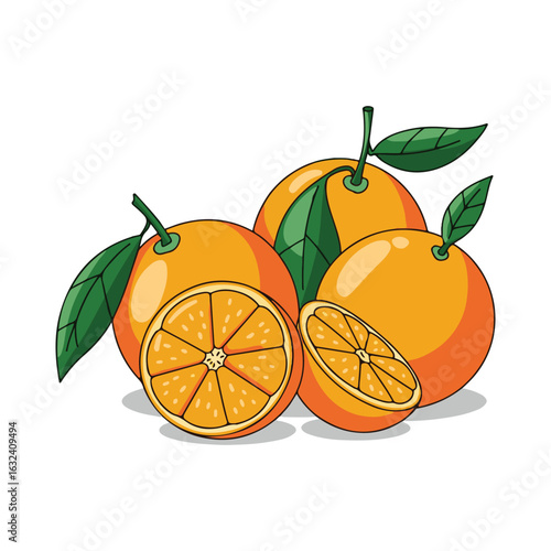 orange with leaves
