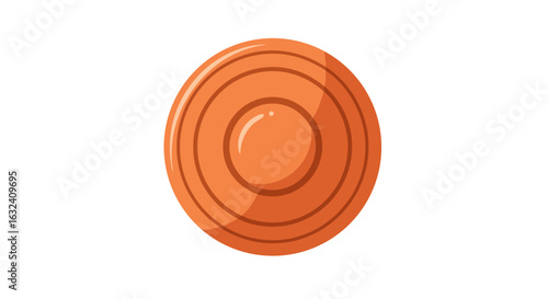 Detailed illustration of a clay target used in sport shooting against a white background