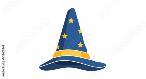 Enchanting conical hat with twinkling celestial stars for magical illustrations and fantastical designs
