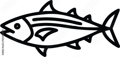 albacore tuna line arts with white background