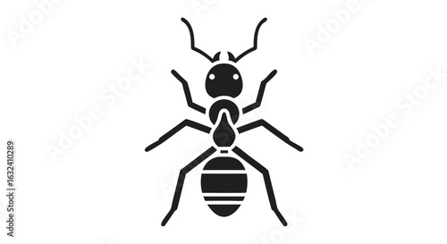 Detailed Black and White Illustration of an Ant Portraying Strength and Organization Symbolism