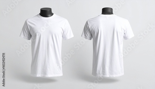 Blank White T-shirt Mockup on Mannequin Front and Back View