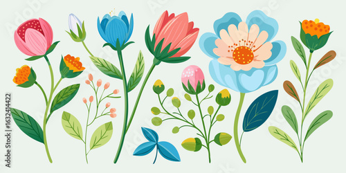 Wallpaper Mural colorful tulips vector illustration Torontodigital.ca