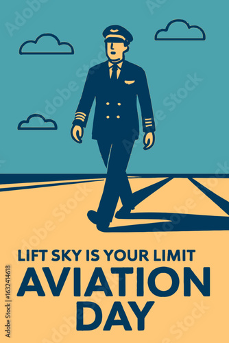 A confident pilot in uniform walks on a runway, symbolizing the boundless opportunities in aviation.