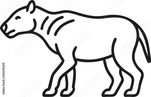 archaeotherium line arts with white background