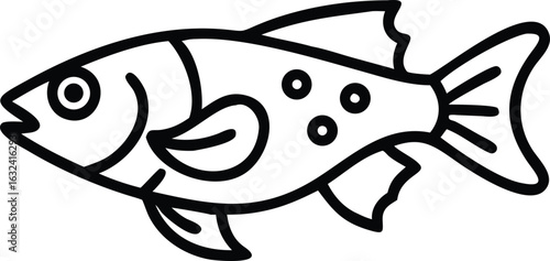 archerfish line arts with white background