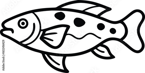 archerfish line arts with white background