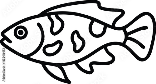archerfish line arts with white background