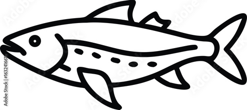 arctic char line arts with white background