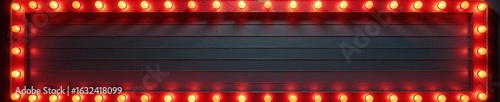 Empty vintage marquee sign frame, glowing bulbs, bright, marquee, bulb