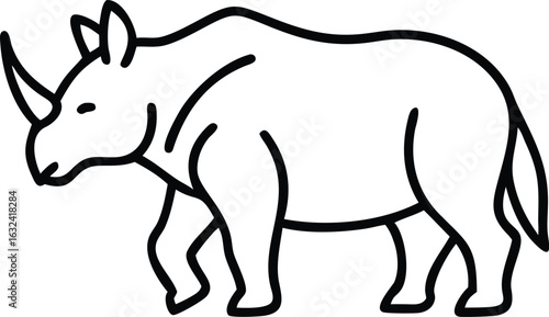 arsinoitherium line arts with white background