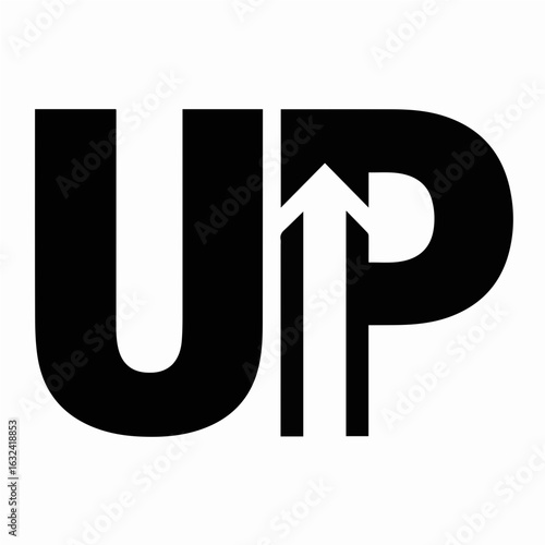 Drive growth with bold upward arrow typography