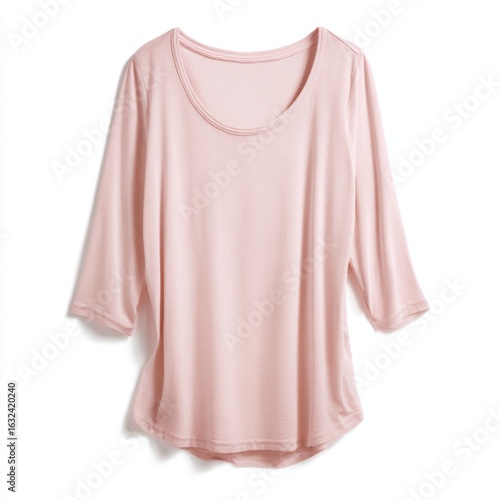 Blank Pink T-Shirt Isolated on White Background