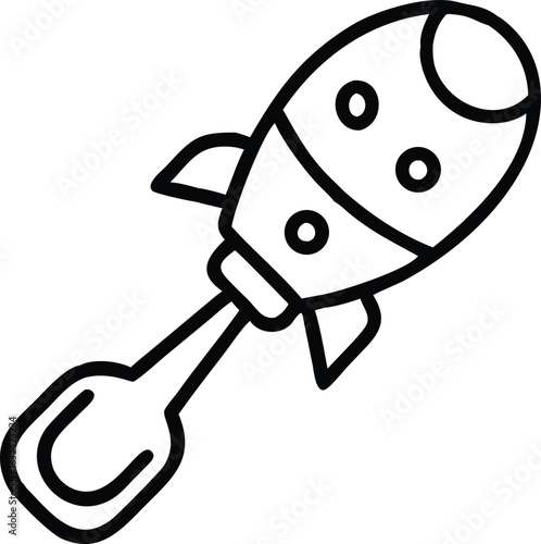 baby rattle shaped like a rocket vector art