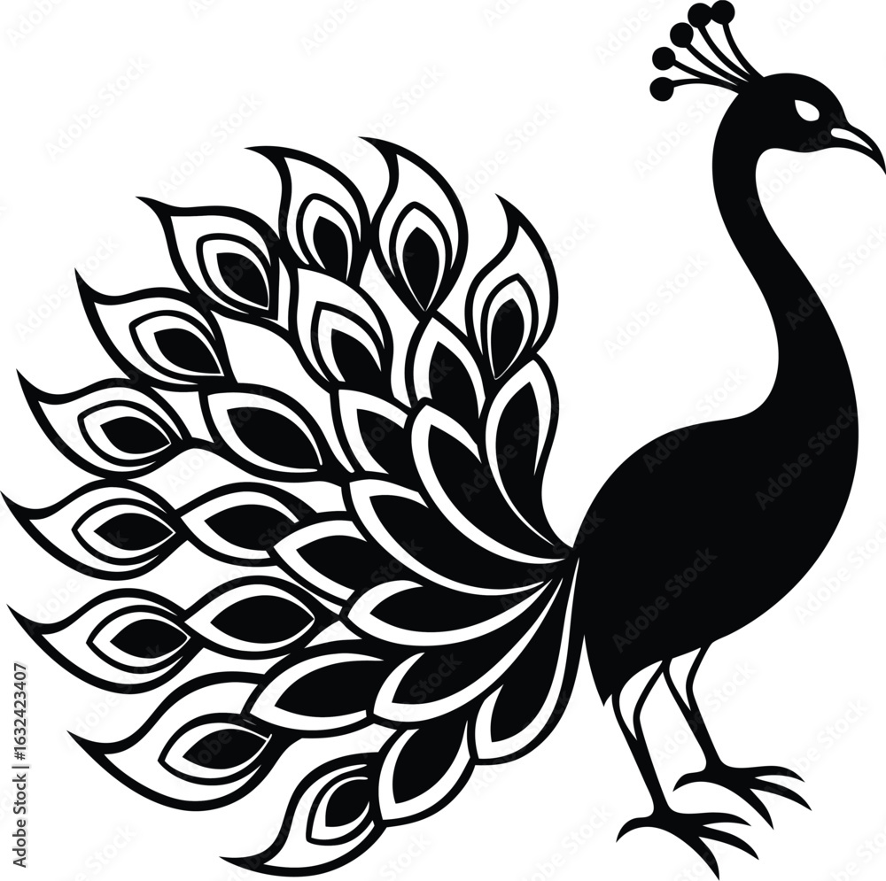 Fototapeta premium beautiful peacock silhouette