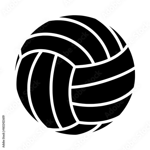 Vector illustration of black and white volleyball isolated on white background for sport and recreation