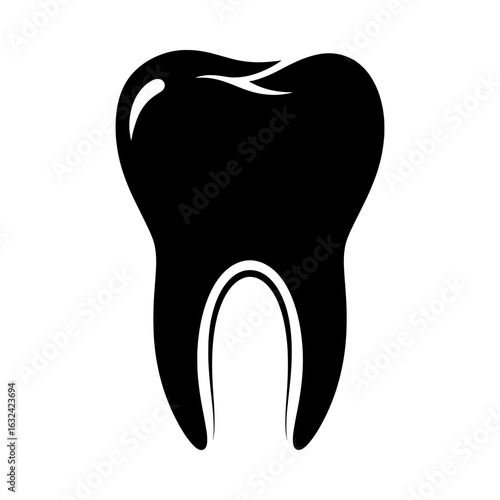 Vector illustration of single molar isolated on white background representing dental hygiene and care