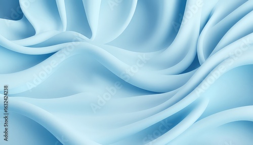Delicate flowing pale blue fabric with soft waves and elegant folds creates an inviting and serene background visual