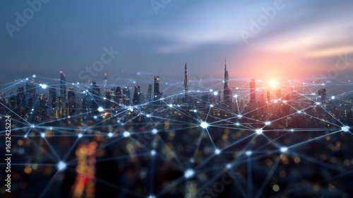 5G, 6G, Big data wireless network, high speed internet, cloud computing or connect diagram technology, Data storage, service, synchronize, online, financial, Connectivity global, smart city, Gen AI