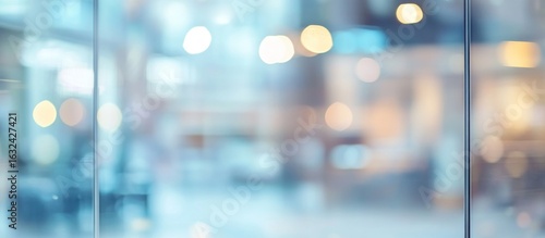 Abstract Cityscape Through Glass: Blurred Lights and Urban Reflections