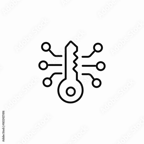 Картината върху платно passkey security icon sign vector