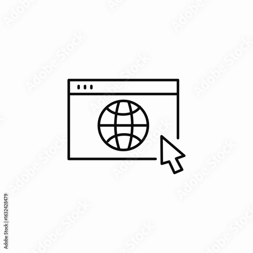world web browsing icon sign vector