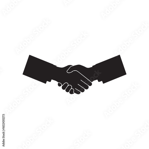 Black Handshaking silhouette vector illustration on white background