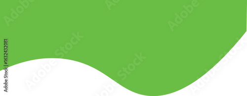 Wavy Green Shape with White Curved Bottom Edge abstract background