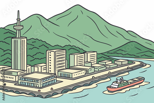 Kōbe, Japan – A port city with a mountainous backdrop and world-famous beef.