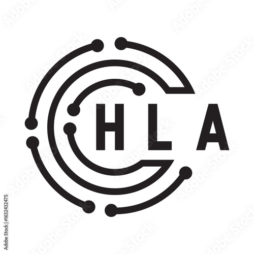 HLA letter design. HLA letter technology logo design on a white background. HLA Monogram logo design for an entrepreneur and business.