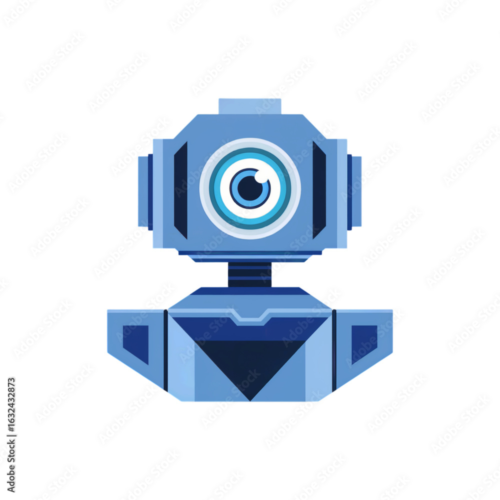 Fototapeta premium AI robot profile icon, futuristic vector illustration symbolizing artificial intelligence, robotics, and advanced technology. AI generated, no model release required.