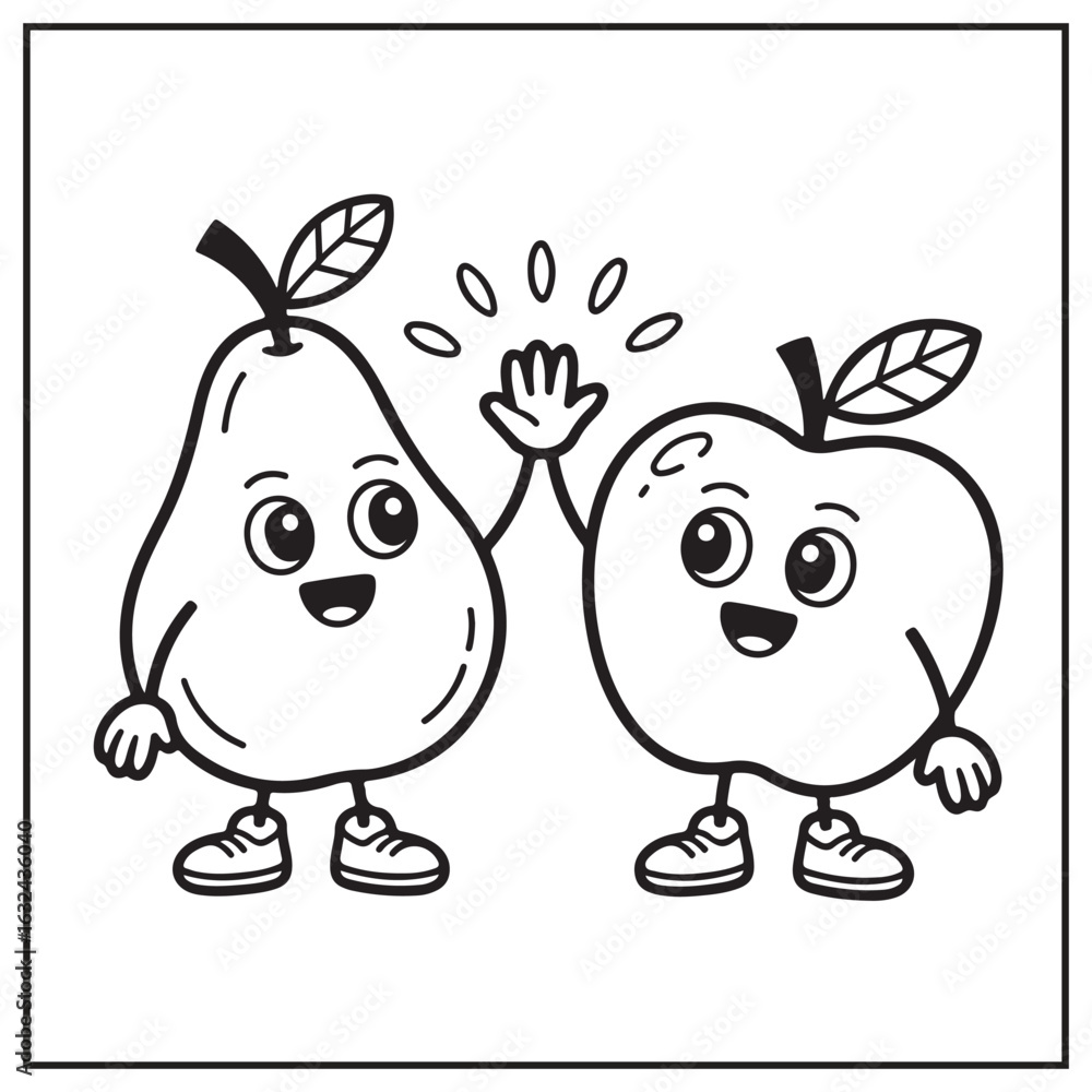 Obraz premium Fruits Coloring Pages