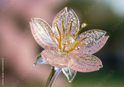 Wallpaper Mural Delicate crystal flower with golden accents shines in the sunlight Torontodigital.ca