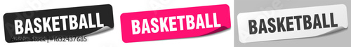 basketball sticker. basketball sticker set on white background