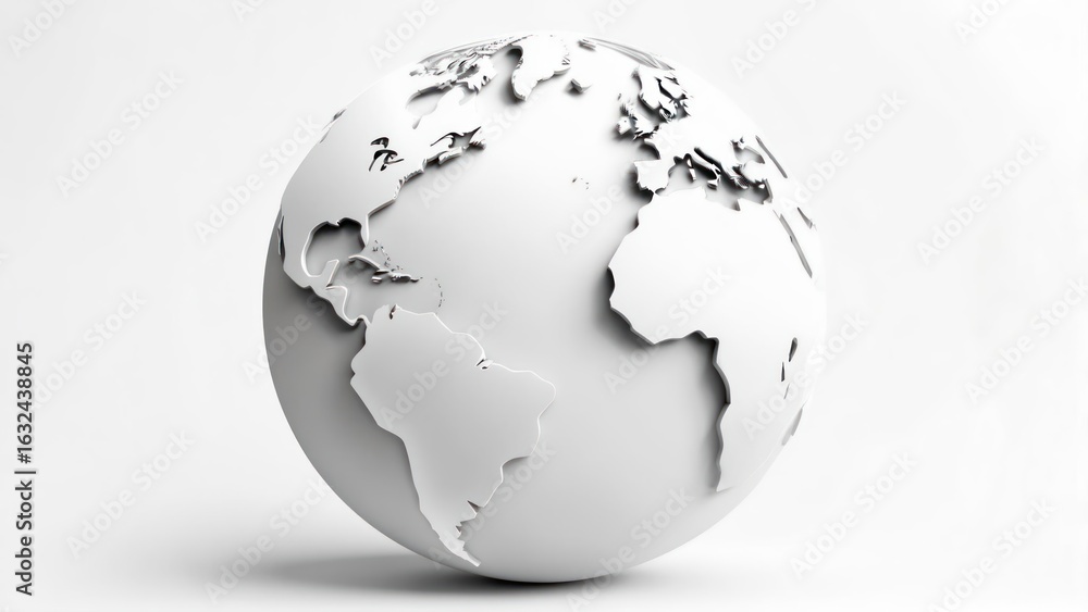 Obraz premium White 3D globe