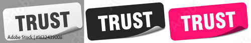 trust sticker. trust sticker set on white background